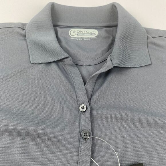 ON TOUR Dry Steel Gray Polo Women's Size Large New with Tags - Picture 7 of 11